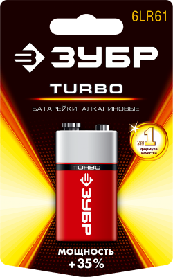 Купить батарейка turbo тип крона 6lr61-9bщелочная,алкалиновая( 59219) зубр в Курске